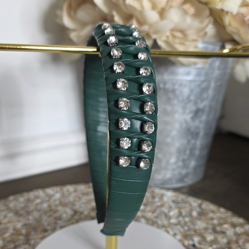 Elegant Green Rhinestone Headband